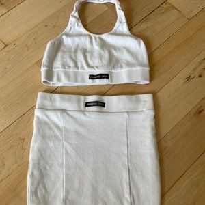 Eminence Grise Le Maiya White Bralette & Mini Skirt Set | Size Small